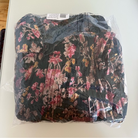 Anthropologie Floral Pleated Midi Dress - Green and Pink - Picture 9 of 12